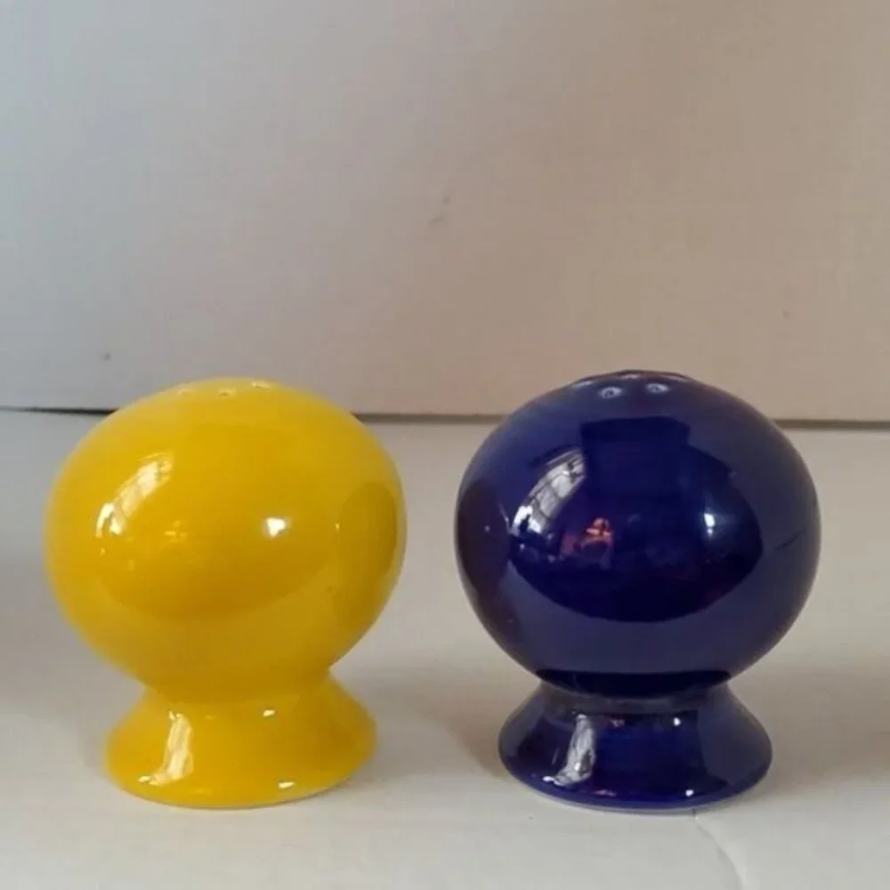 Fiesta CERAMIC Shaker Salt Pepper Daffodil Yellow Twilight Blue Fiestaware